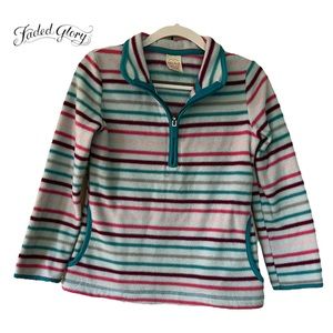 3/$10 Faded Glory Striped Fleece Jacket Girls S (6-6X)